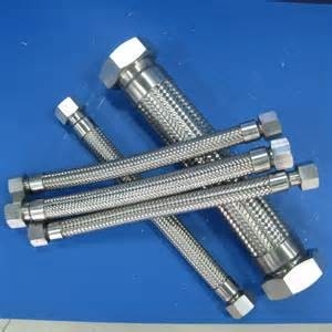 Construcción de acero inoxidable tubo trenzado de alambre único corrugado manguera de metal flexible con ajuste
